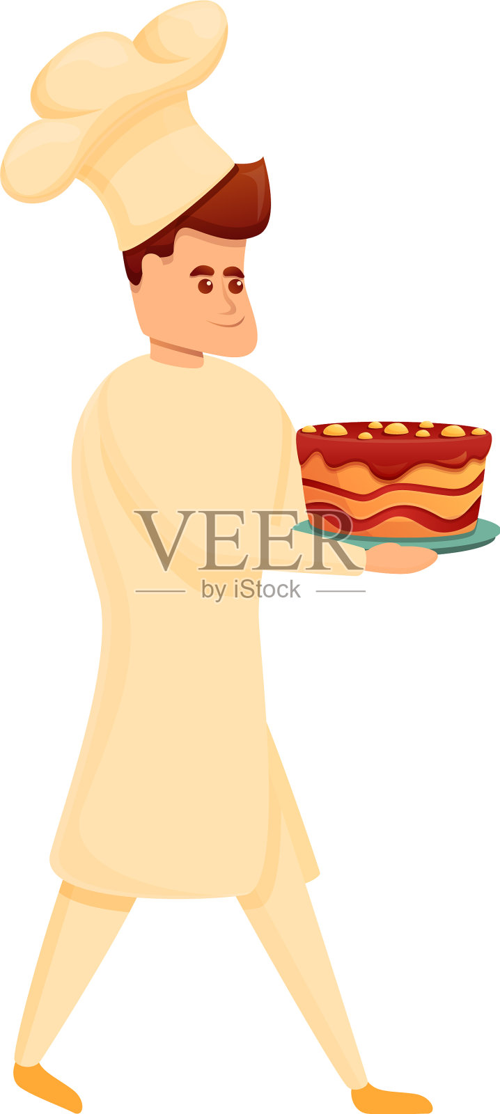 糕点厨师卡通风格图标设计元素图片