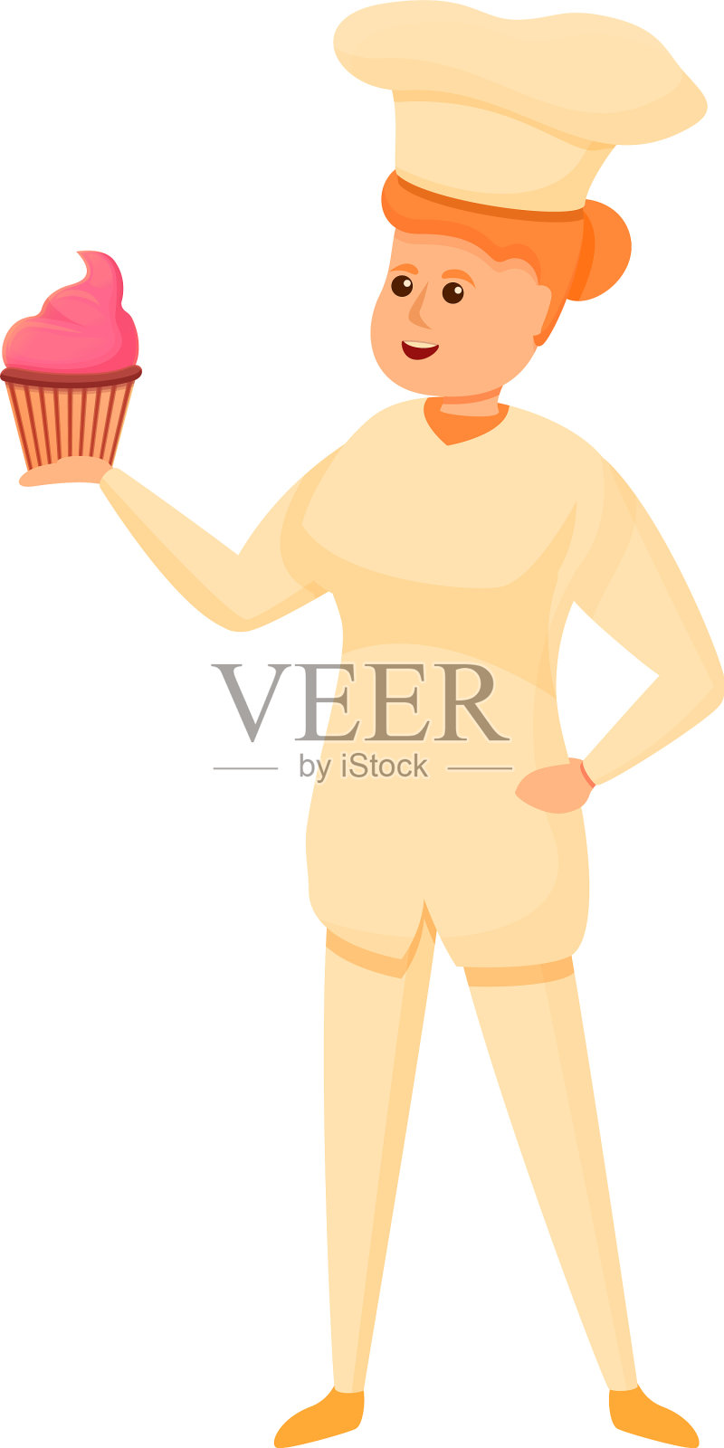 卡通风格的女人糖果蛋糕图标设计元素图片