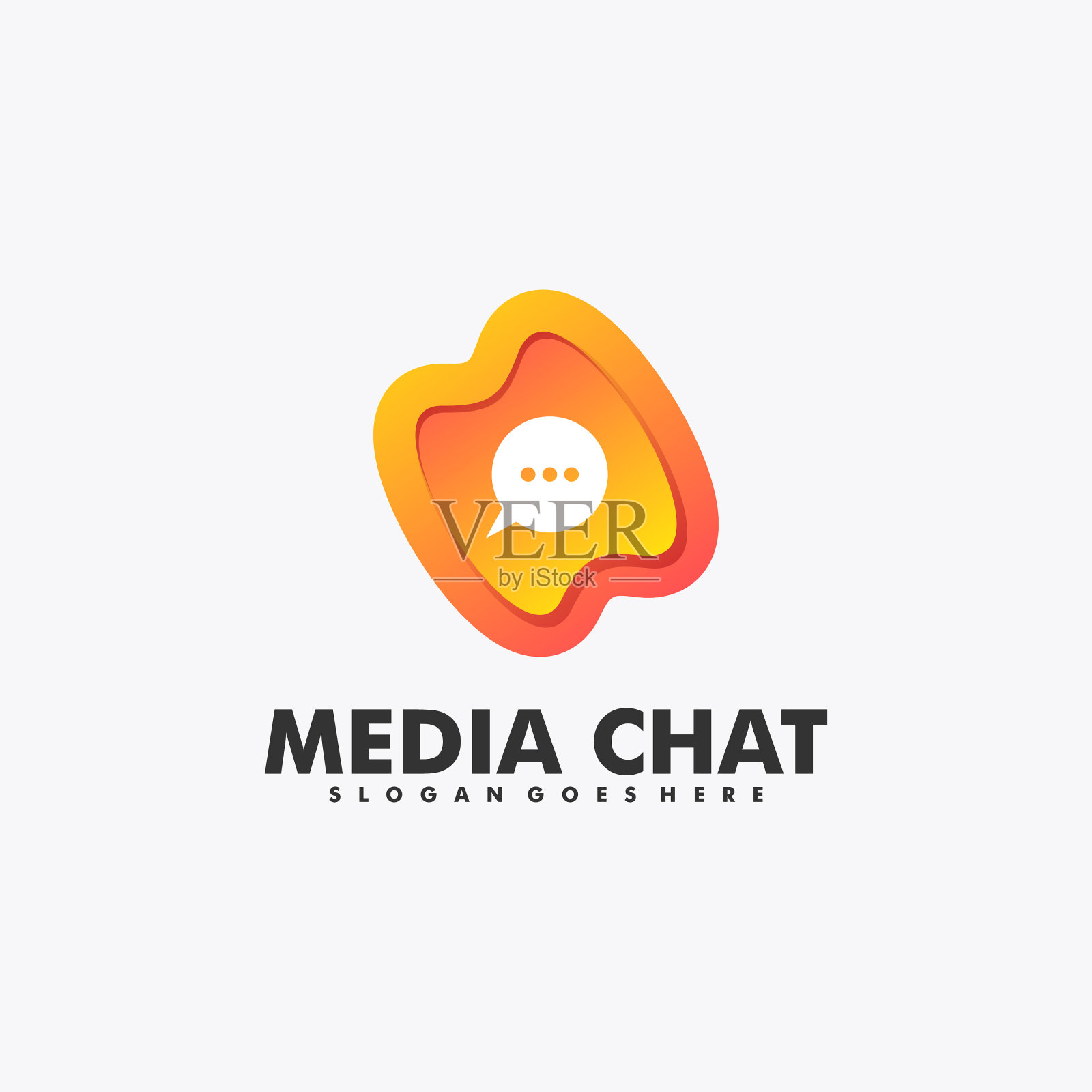 Logo媒体聊天渐变多彩的风格插画图片素材