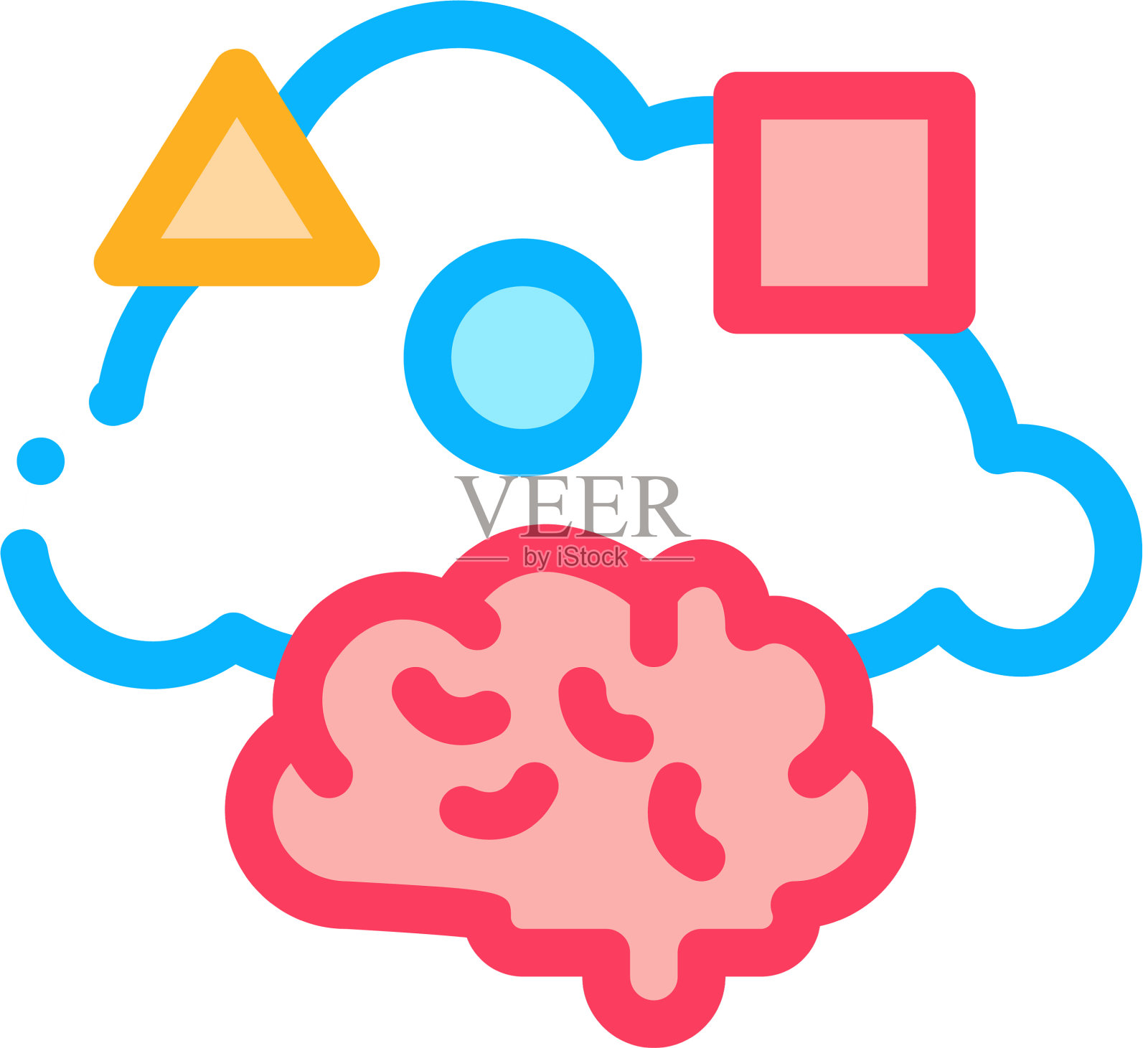 痴呆大脑图形图标轮廓设计元素图片