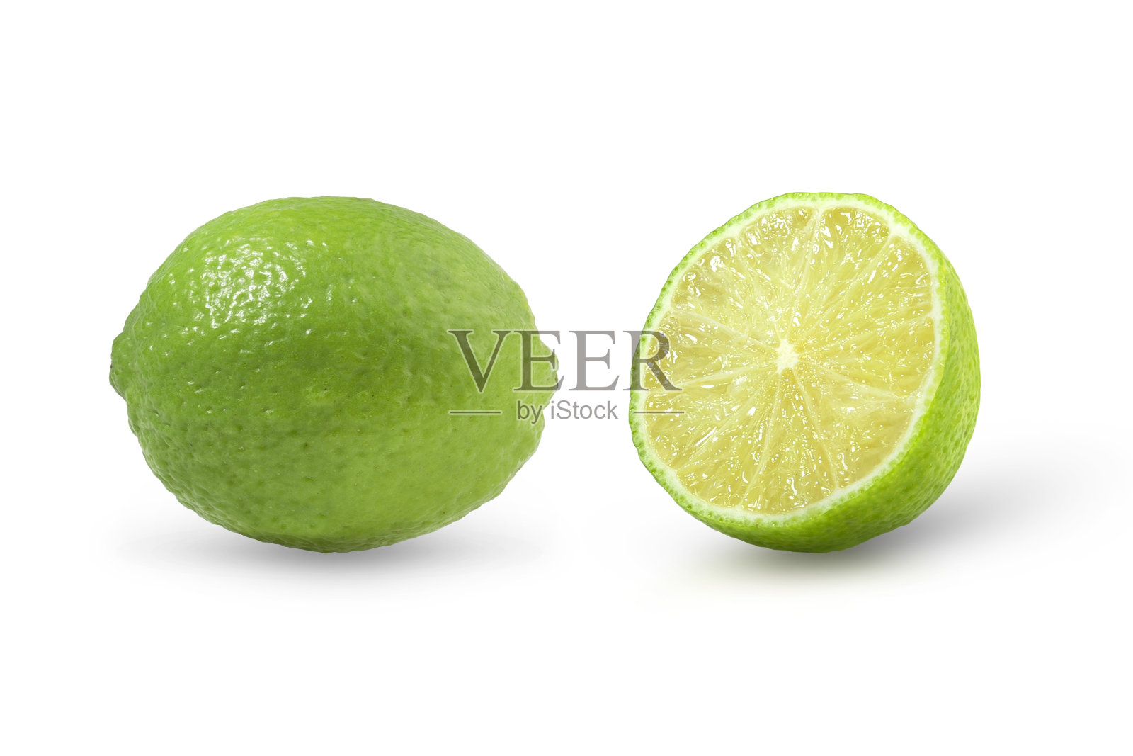 酸橙孤立。石灰石切割孤立在白色背景照片摄影图片