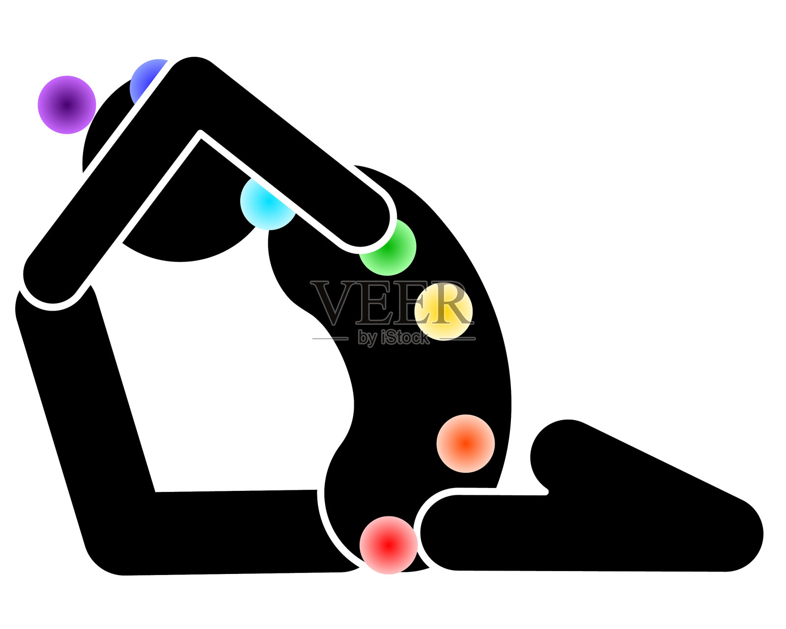 象形文字冥想和七脉轮插画图片素材