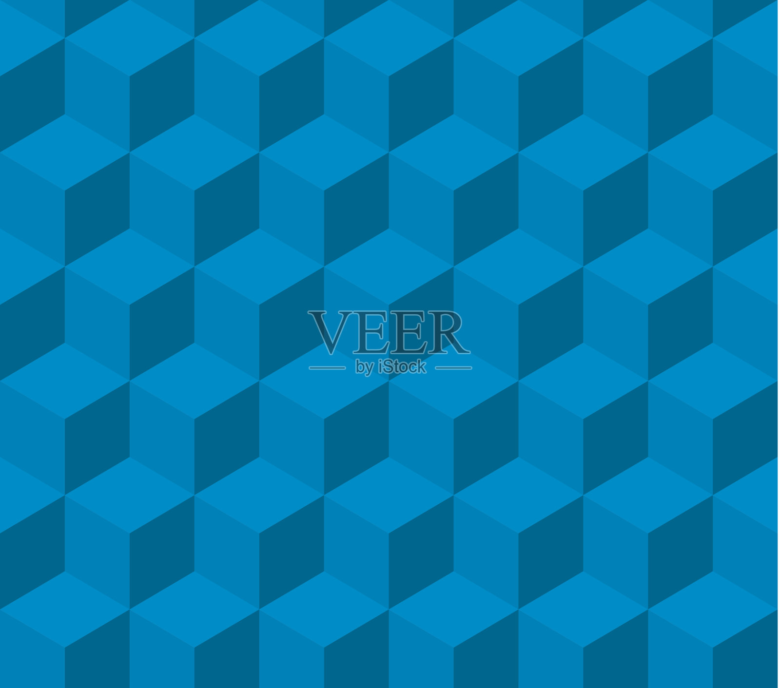 等距蓝色正方形无缝图案。样品中包含的图案。插画图片素材