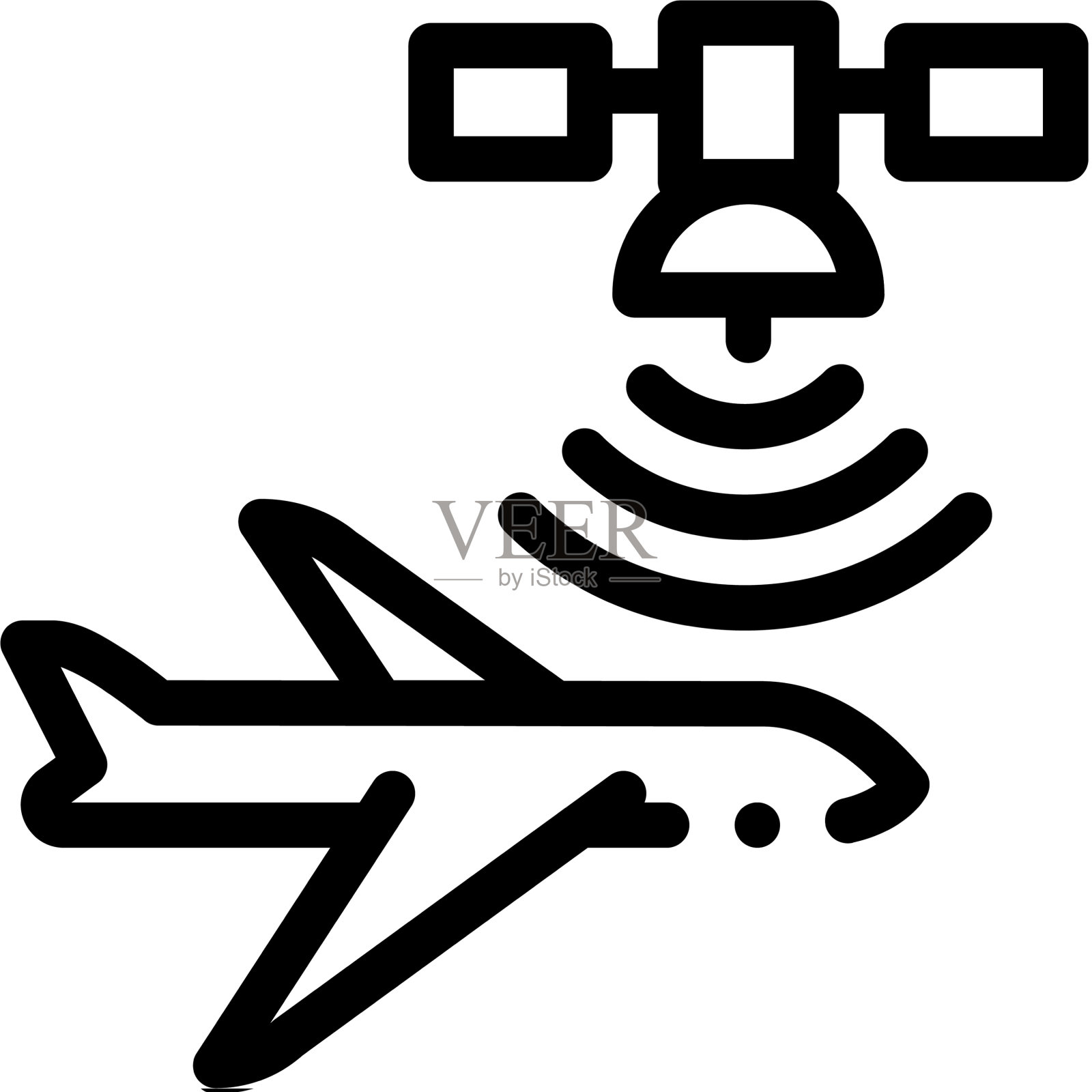 飞机卫星导航图标轮廓设计元素图片