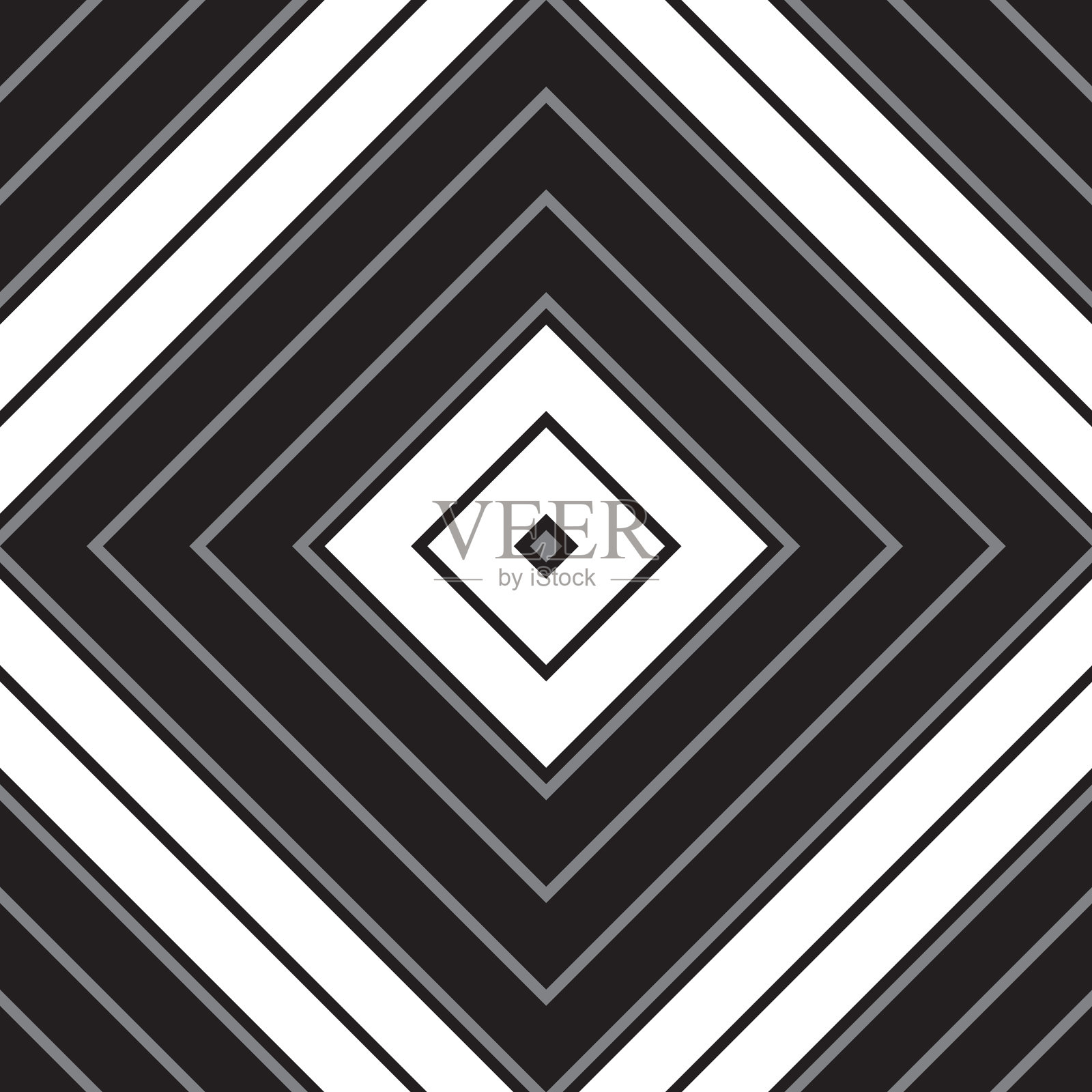 黑白菱形斜条纹无缝插画图片素材