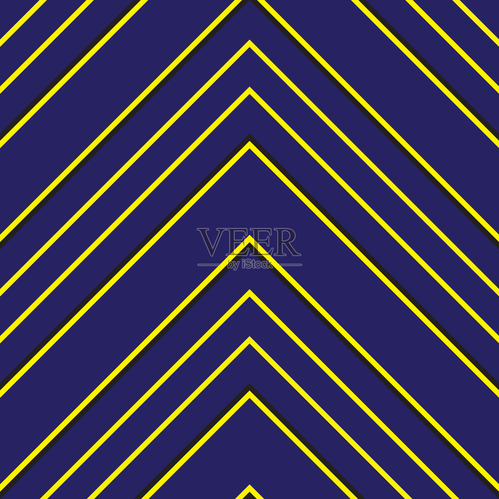 黄色人字形斜条纹无缝图案插画图片素材