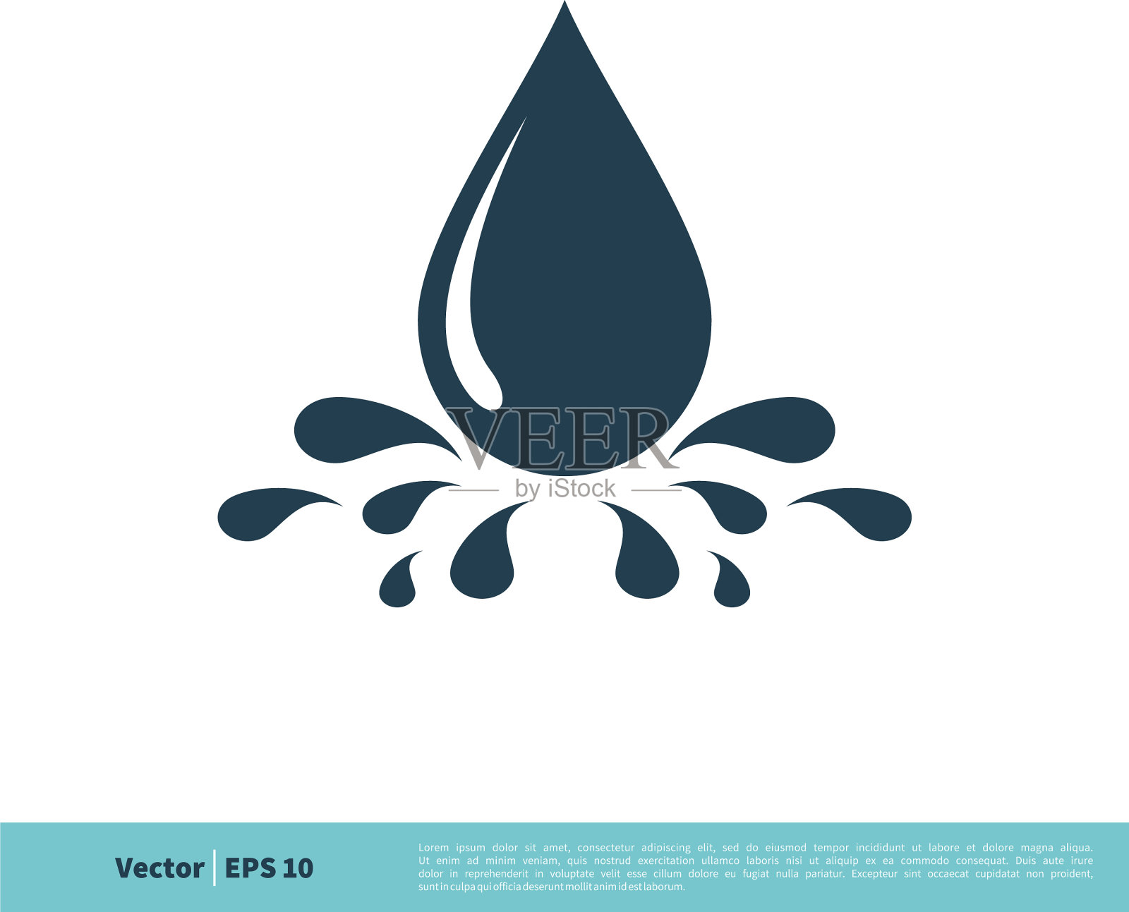 水滴飞溅水图标logo模板设计插画图片素材