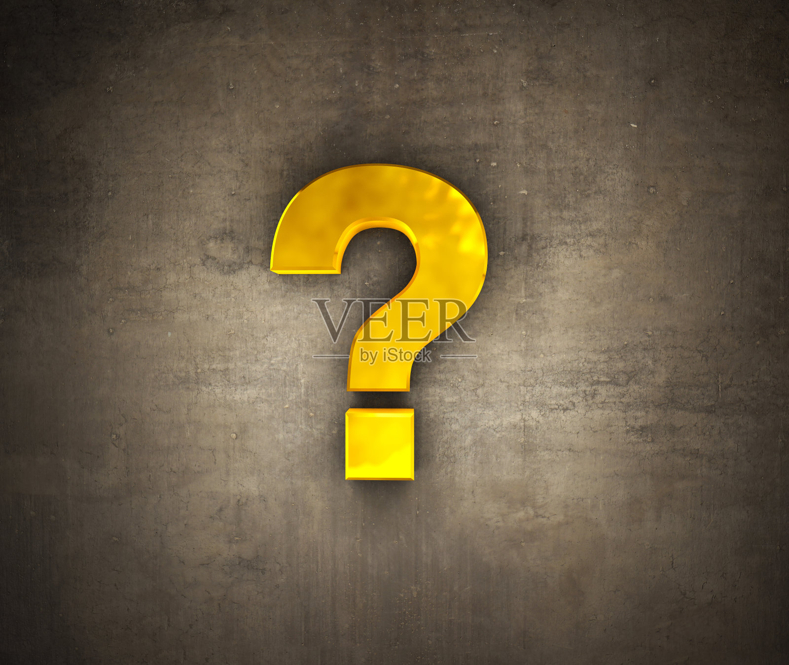 墙上的金色问号符号照片摄影图片