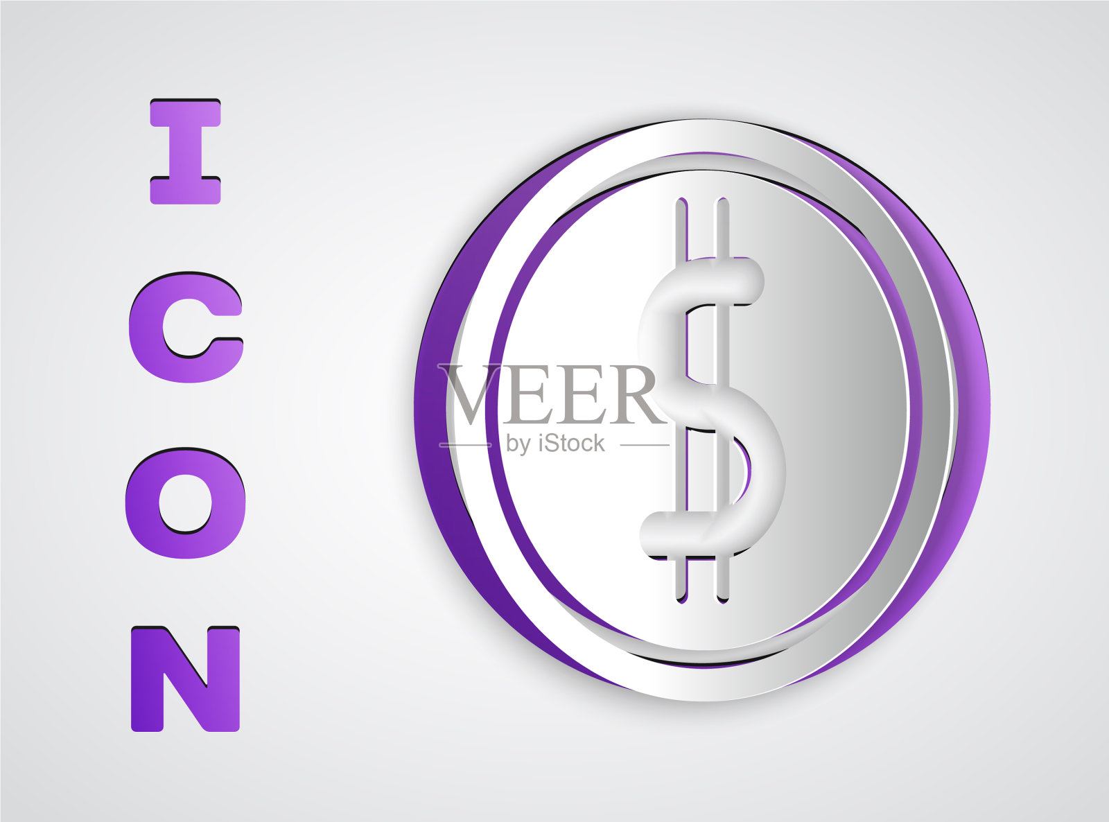 剪纸硬币钱币与美元的象征图标图标素材