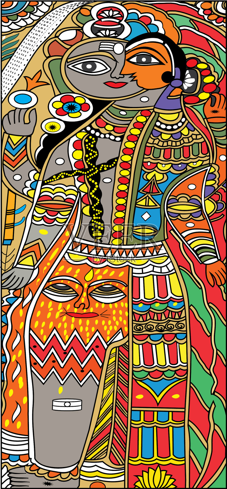 马杜巴尼艺术插画图片素材