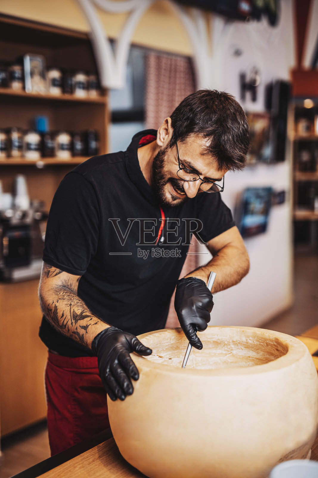 煎饼店工作照片摄影图片