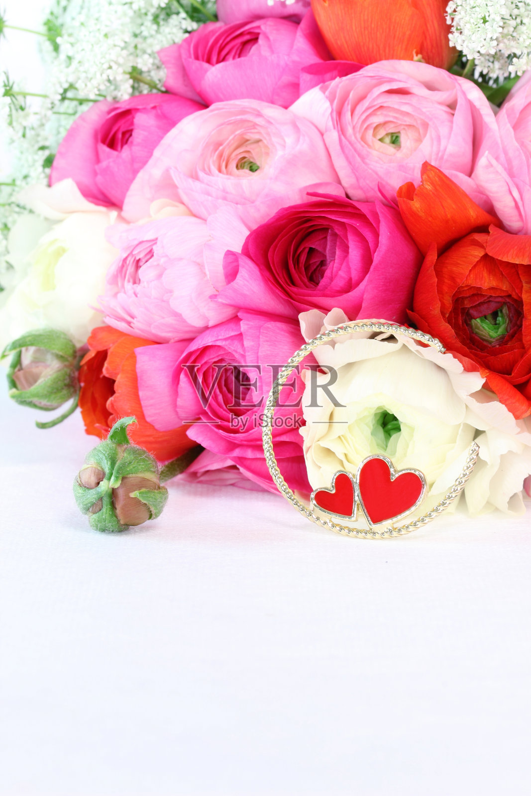 毛茛属植物的花束照片摄影图片