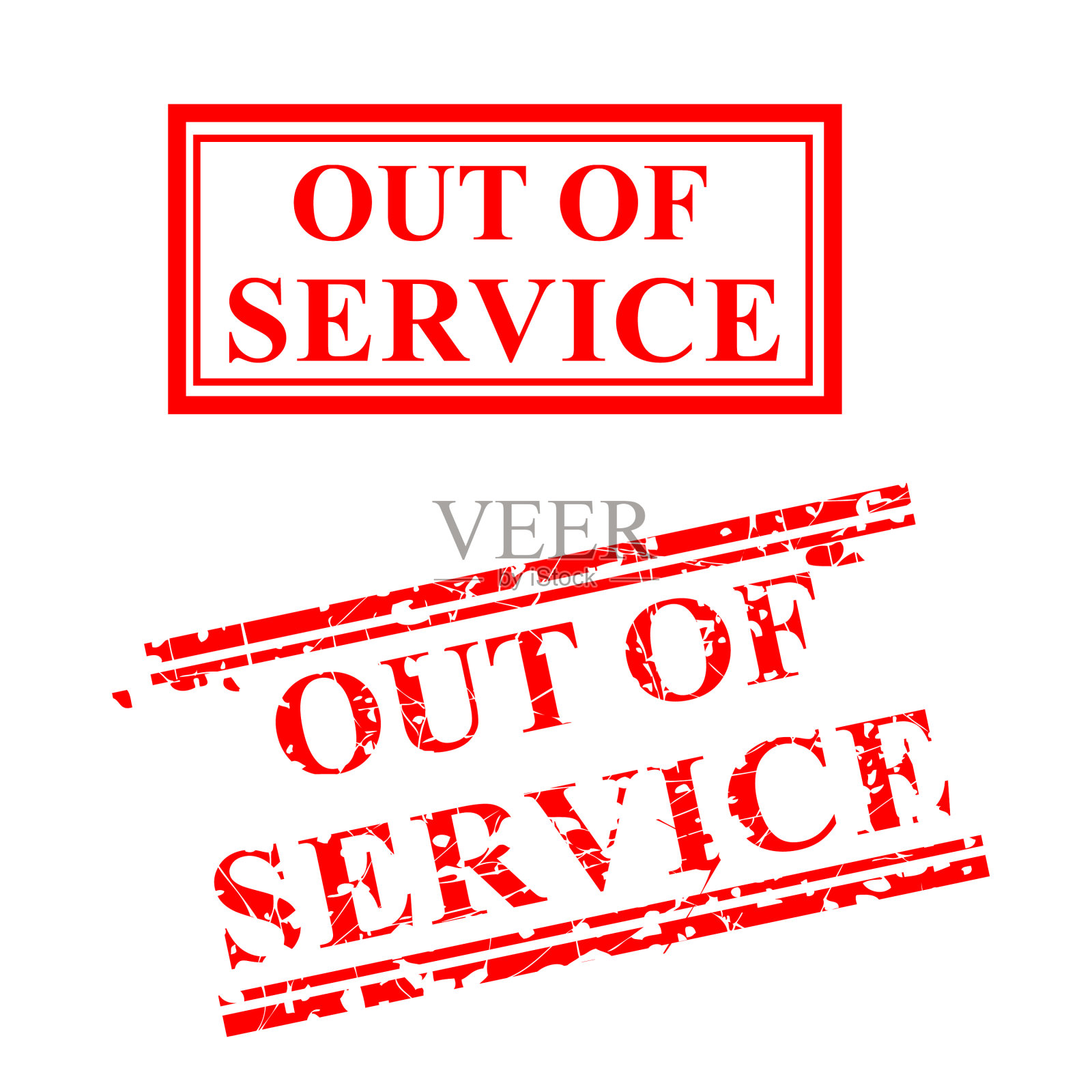 对外服务2型条纹红色橡胶图章插画图片素材