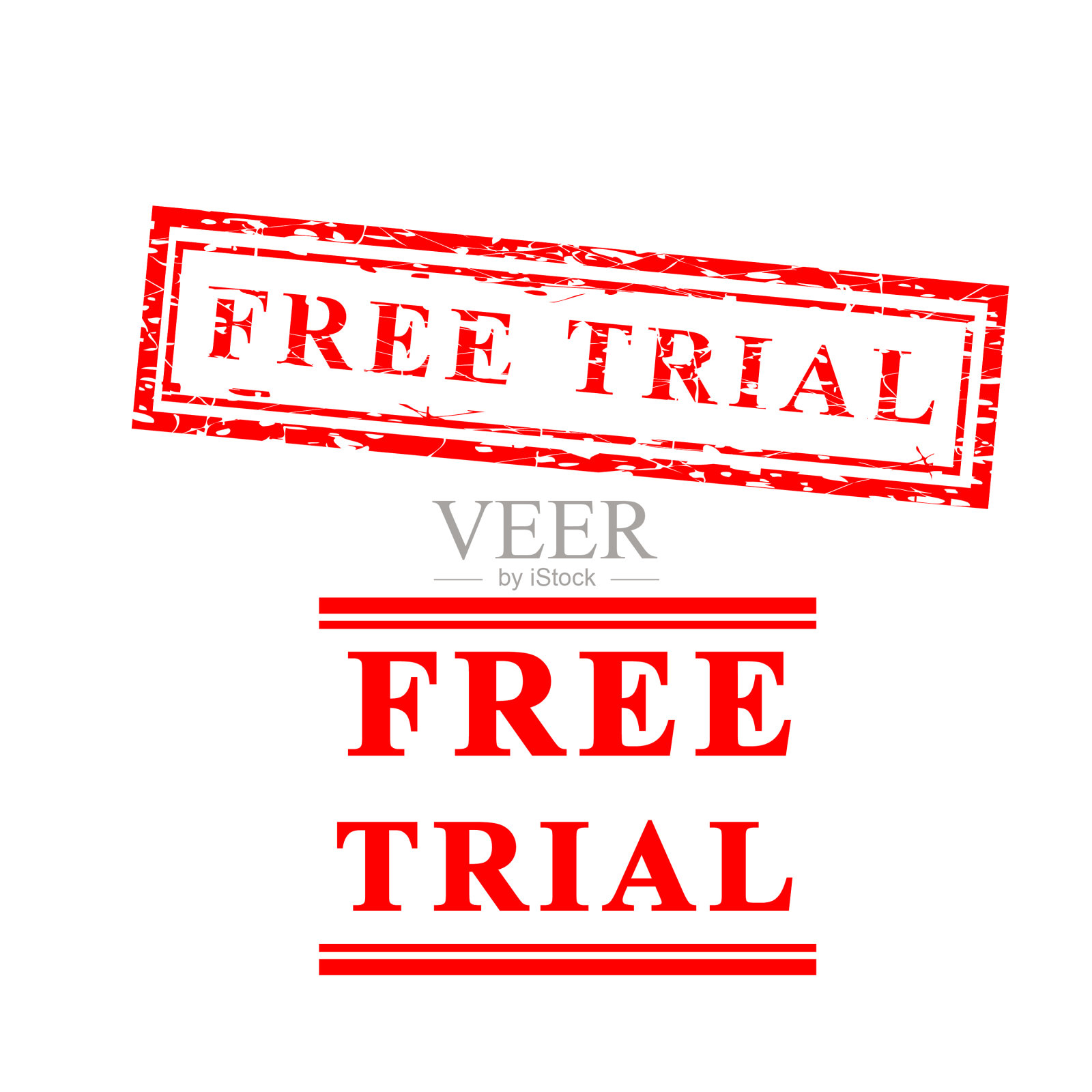 免费试用红色垃圾橡胶图章插画图片素材