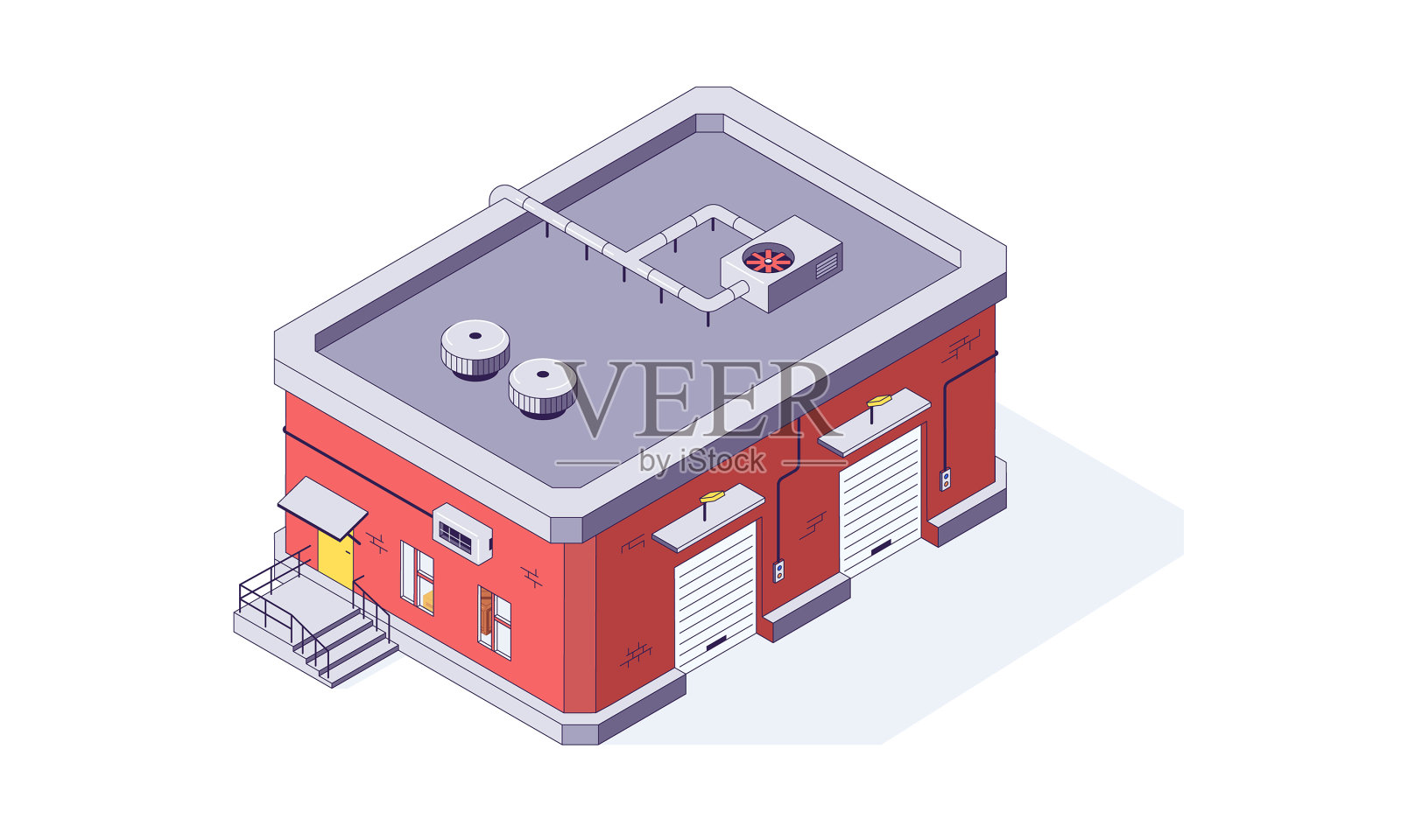 等距仓库仓库建筑插画图片素材