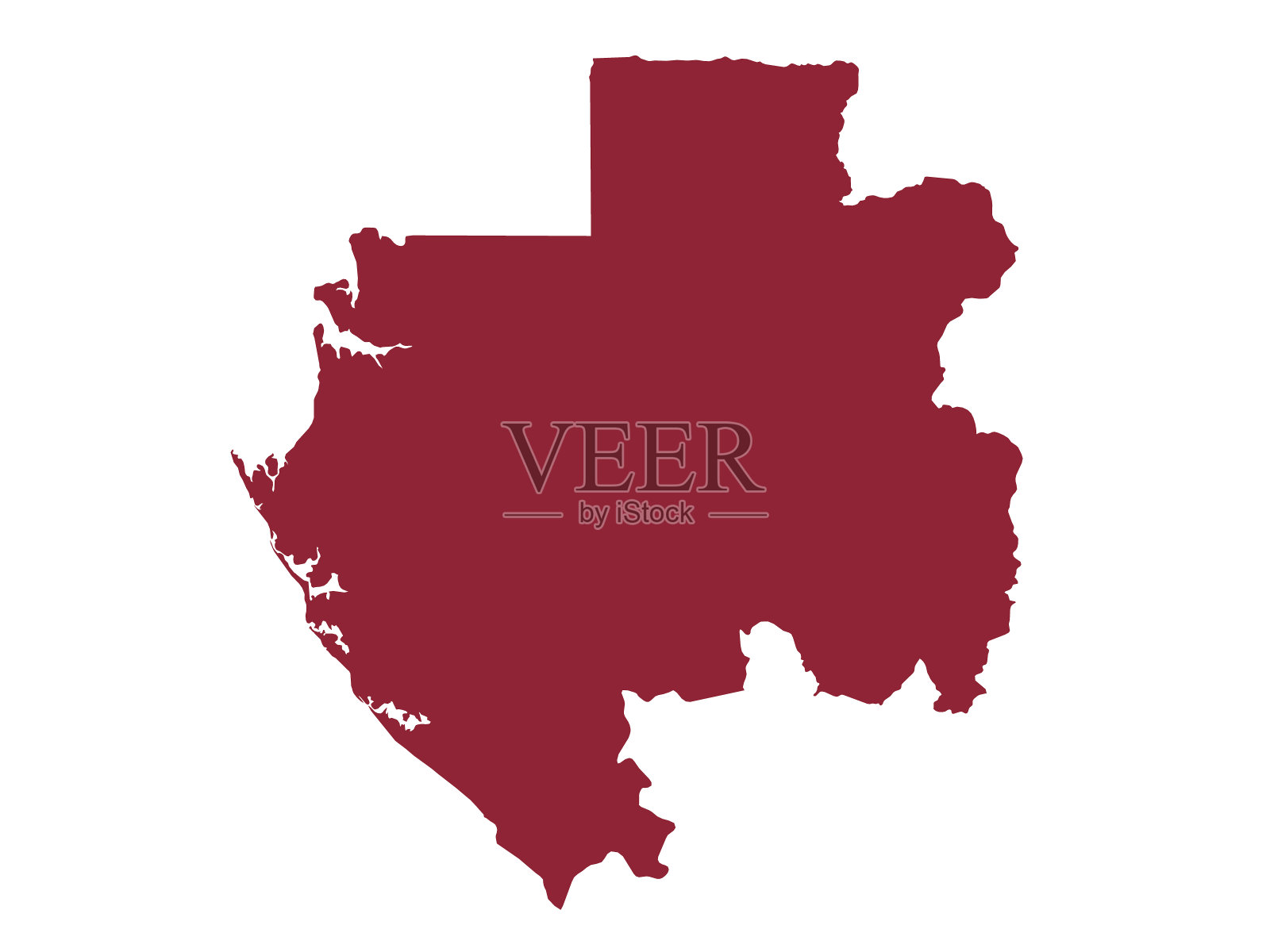 加蓬地图插画图片素材