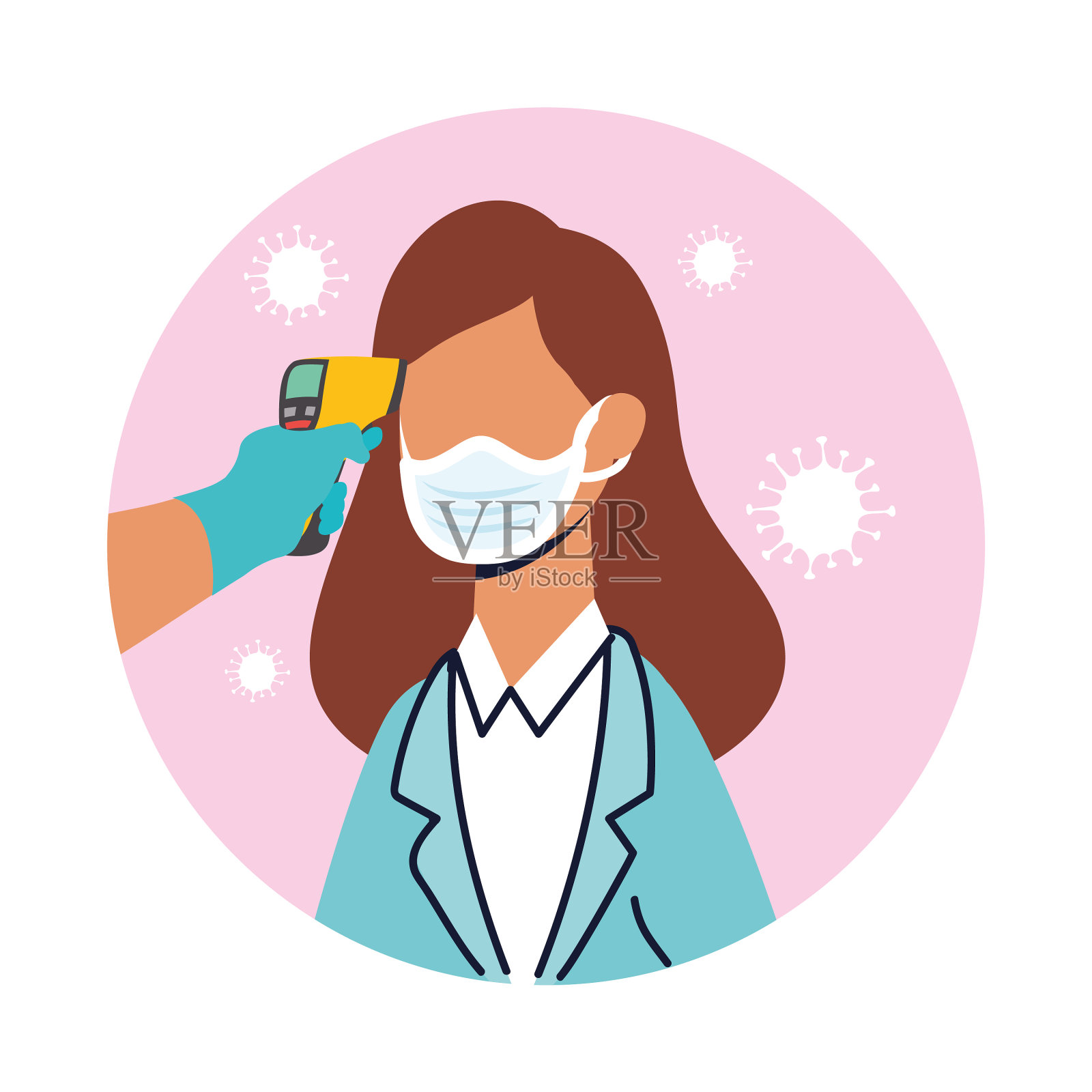 用激光温度计检查温度设计元素图片