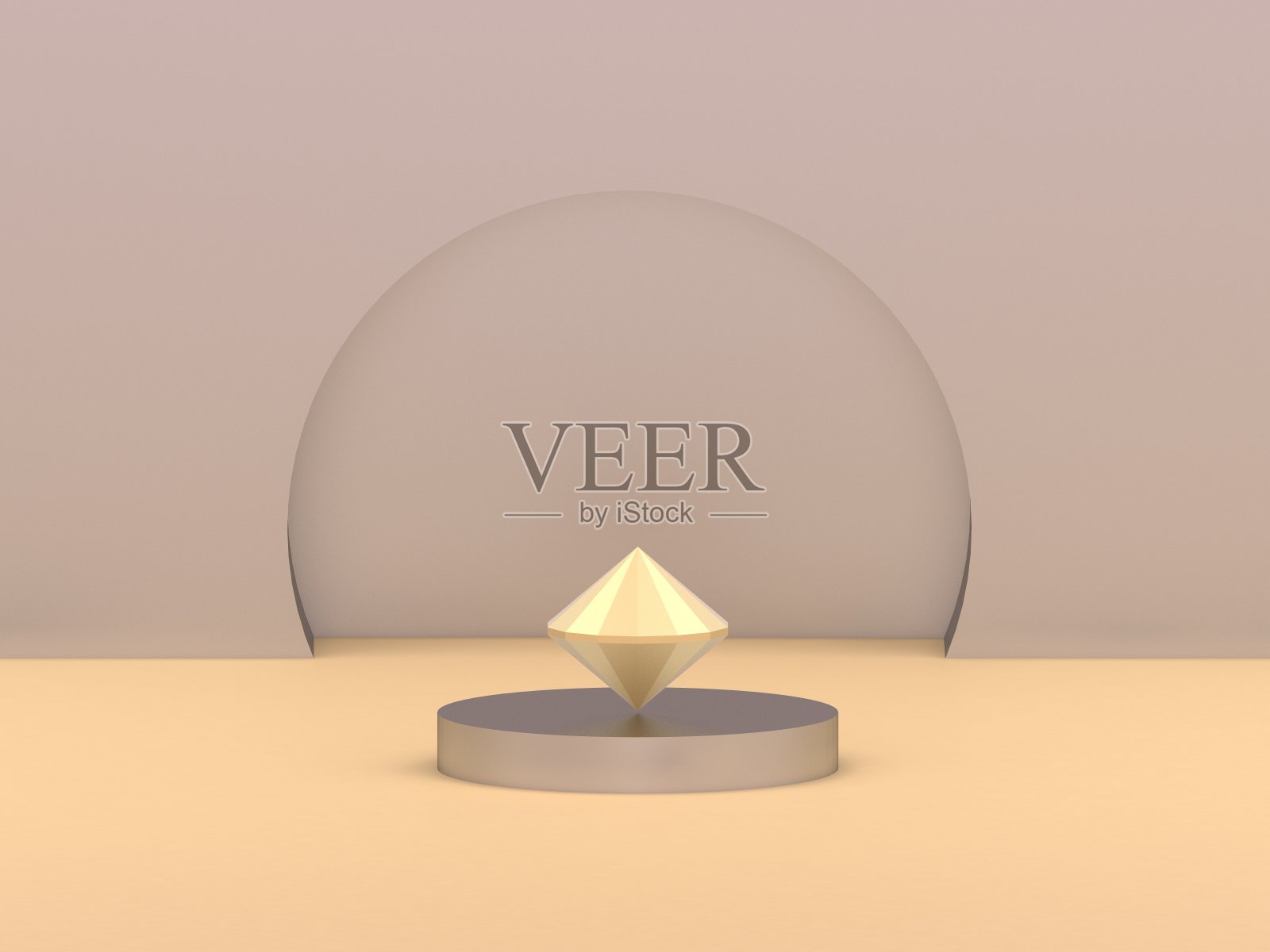 三维渲染的抽象蓝色合成与讲台照片摄影图片