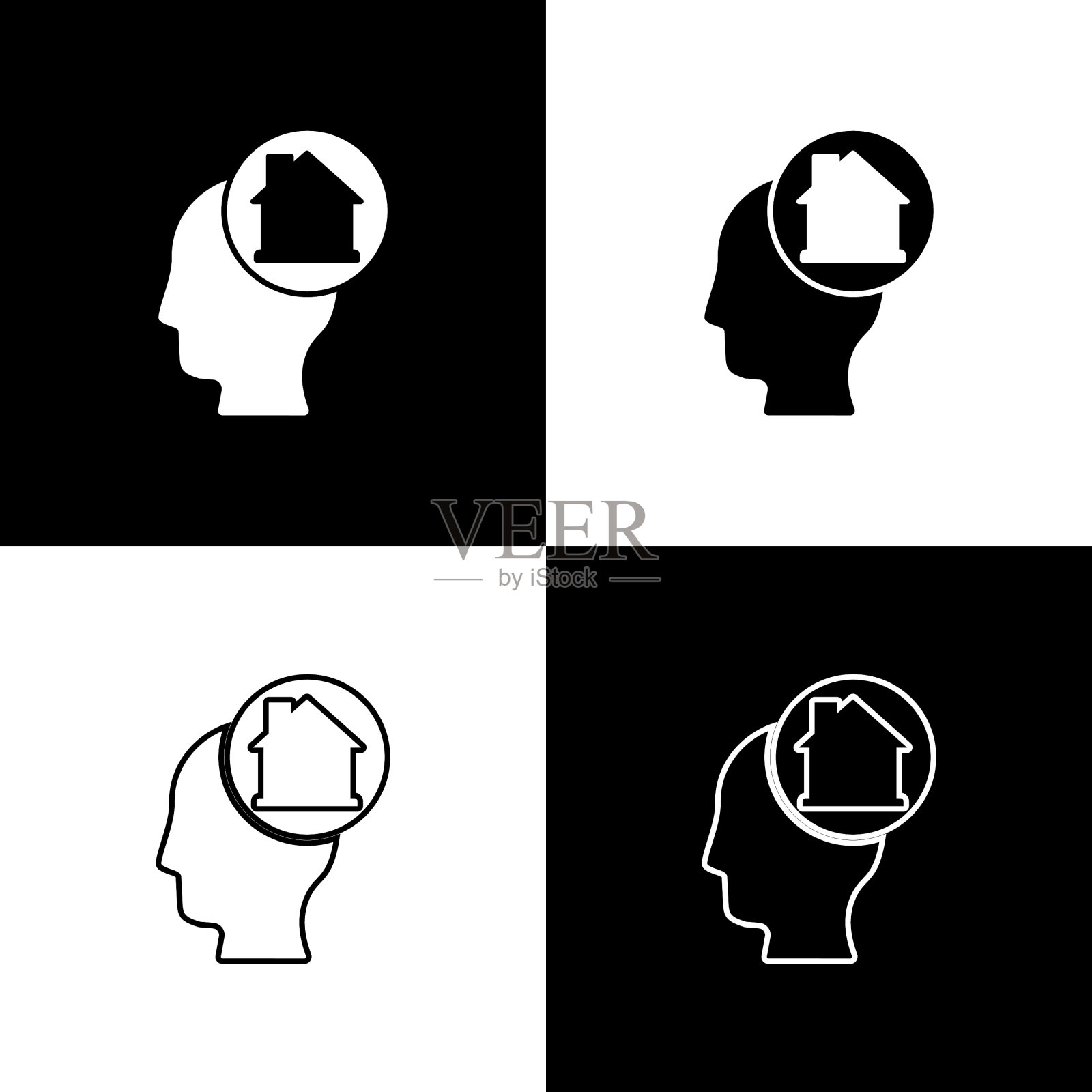 Set man梦想买一个新的房子图标图标素材