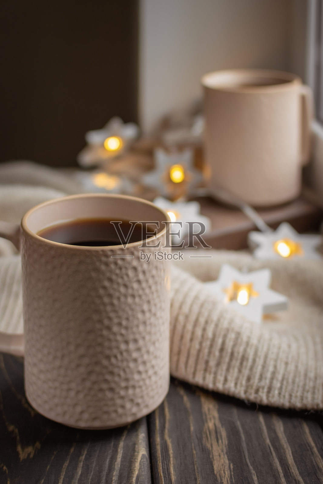 圣诞咖啡成分。照片摄影图片