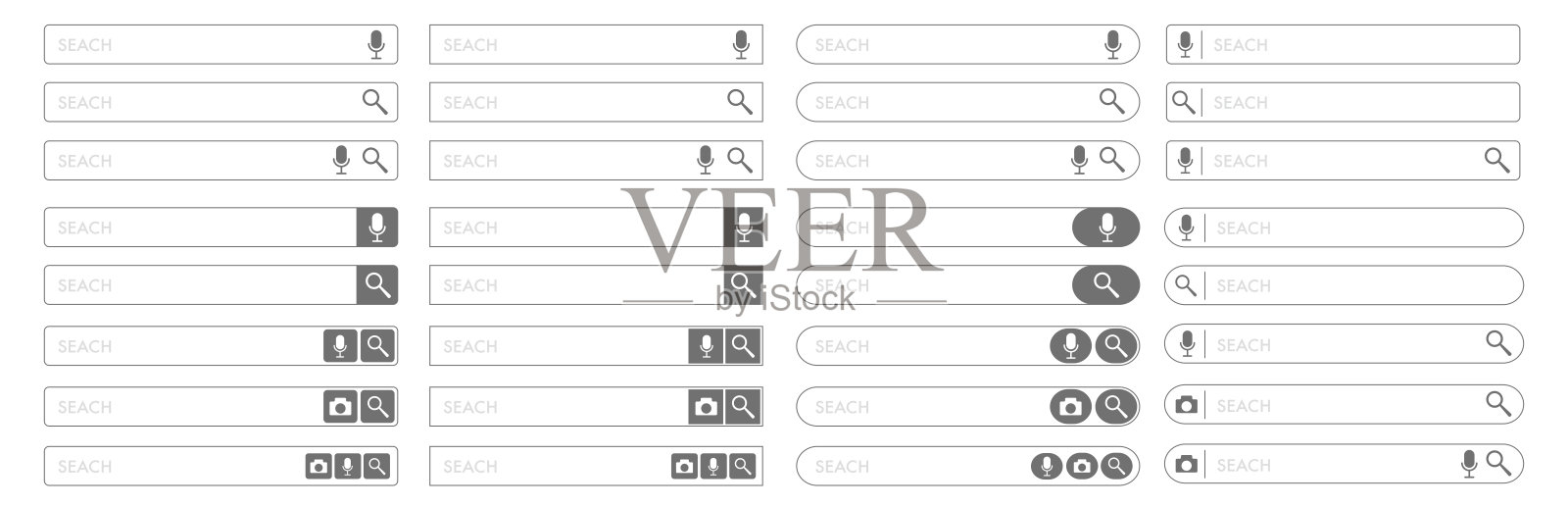 搜索栏集的说明插画图片素材