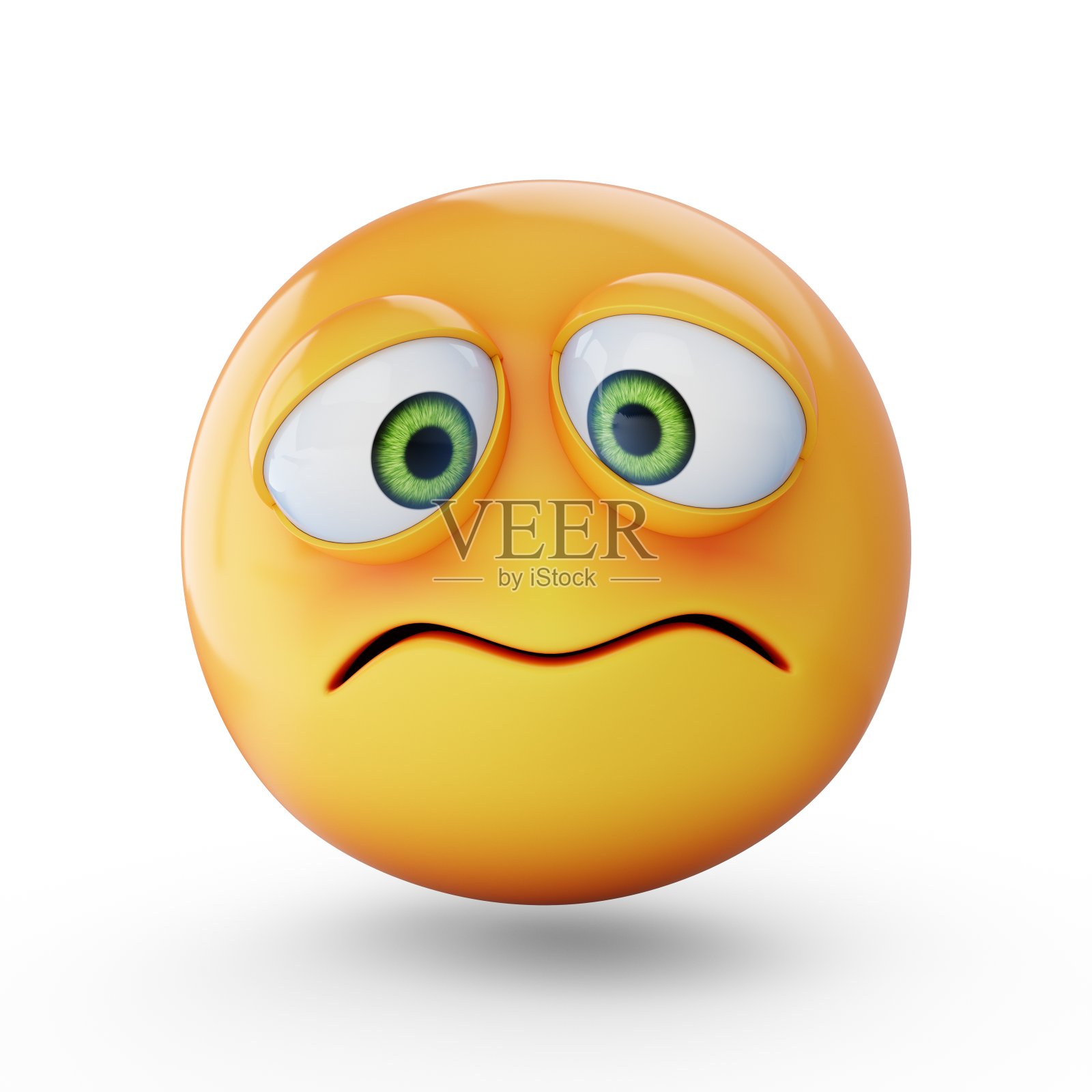 尴尬的表情符号孤立在白色背景上照片摄影图片