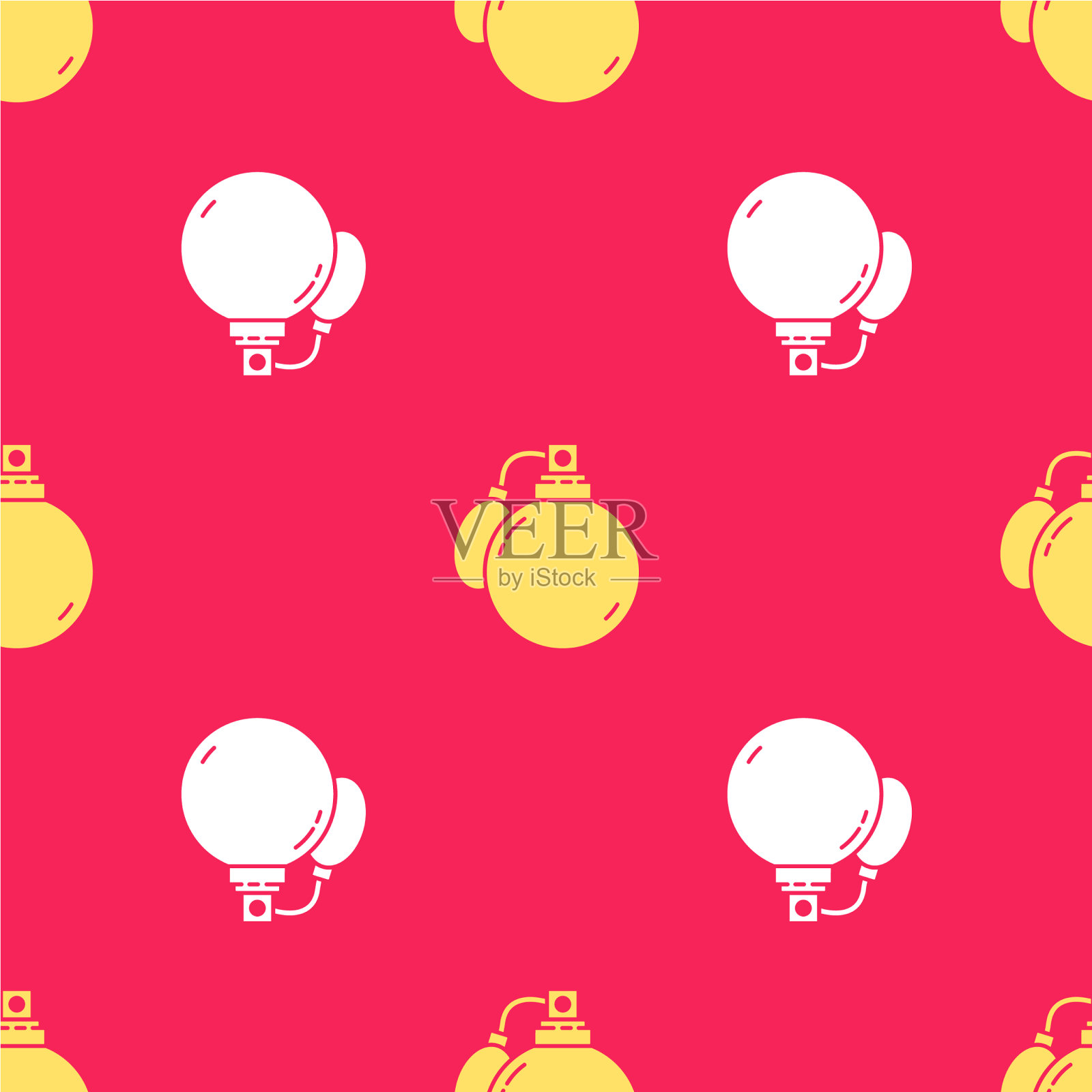 黄色香水图标隔离无缝图案上插画图片素材