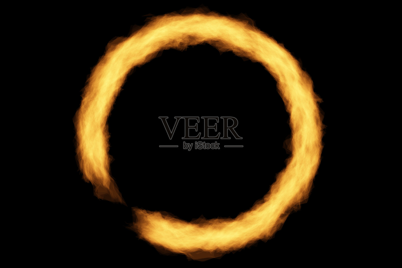 恩索火圈或金色的光在黑色的背景照片摄影图片
