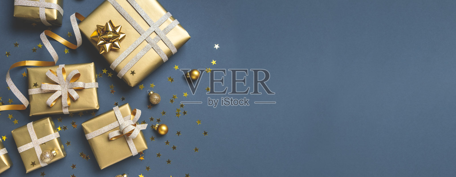 新年圣诞横幅礼物星星照片摄影图片