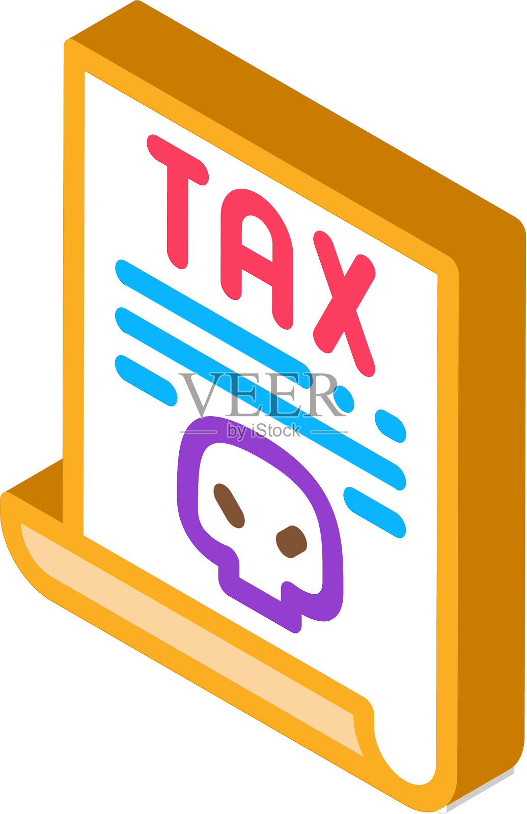 税务文件等距图标设计元素图片