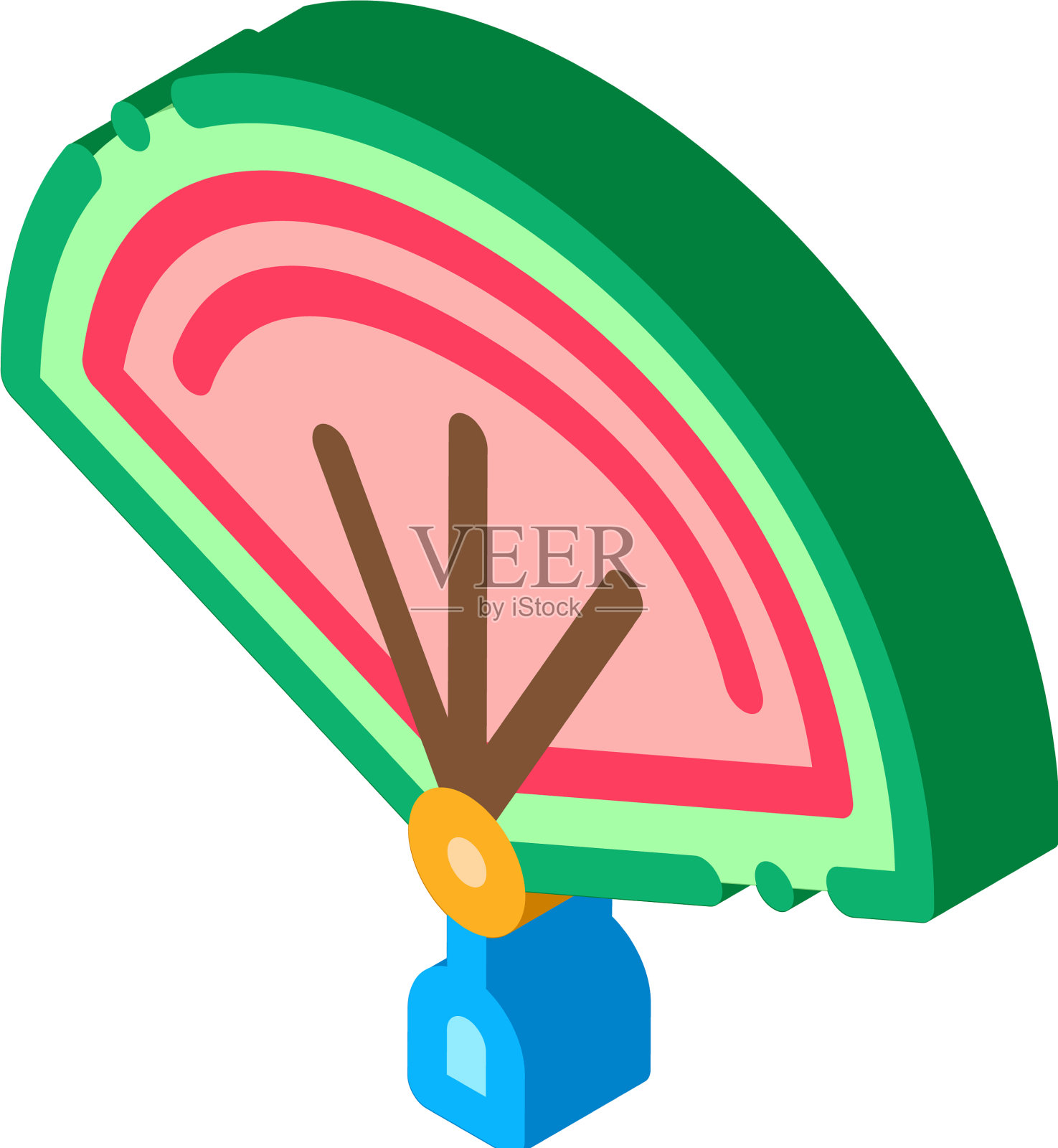 中国开扇等距图标设计元素图片