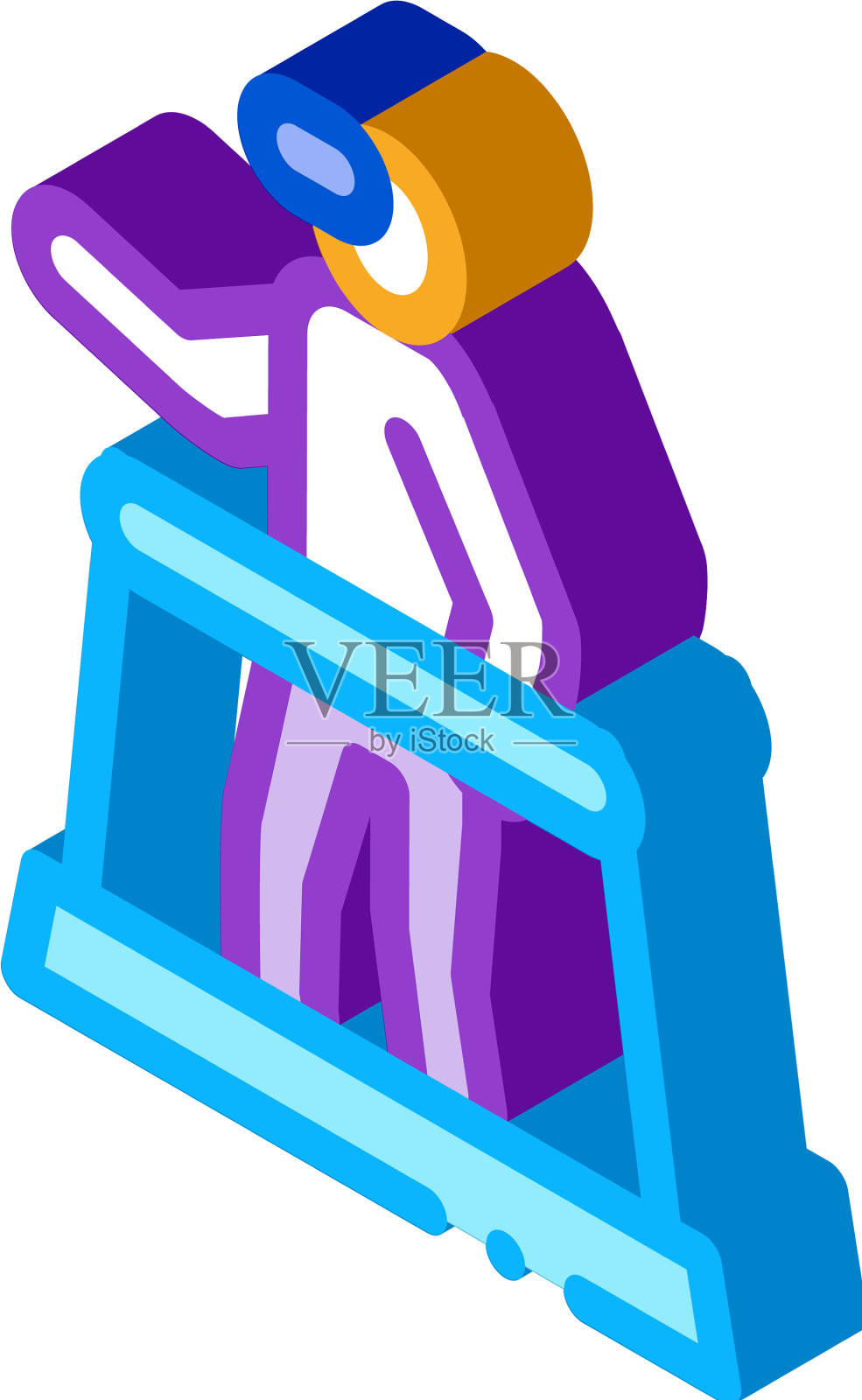 戴眼镜的人学习虚拟现实的等距测量设计元素图片