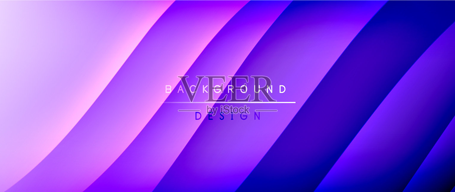 流体梯度波与阴影线和发光插画图片素材