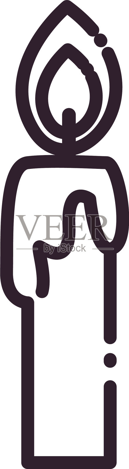 孤立的蜡烛线风格图标设计图标素材