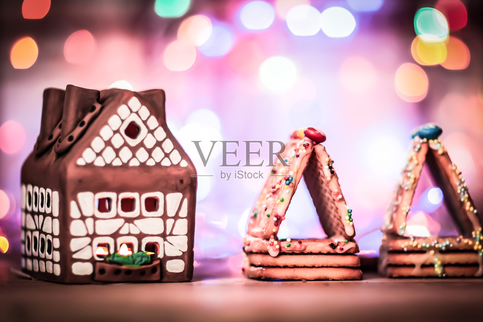 圣诞姜饼屋。图片与文字空间照片摄影图片