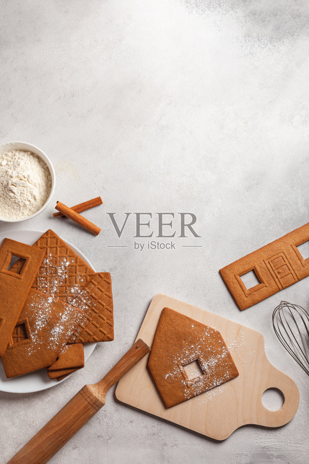 用房子做圣诞姜饼照片摄影图片