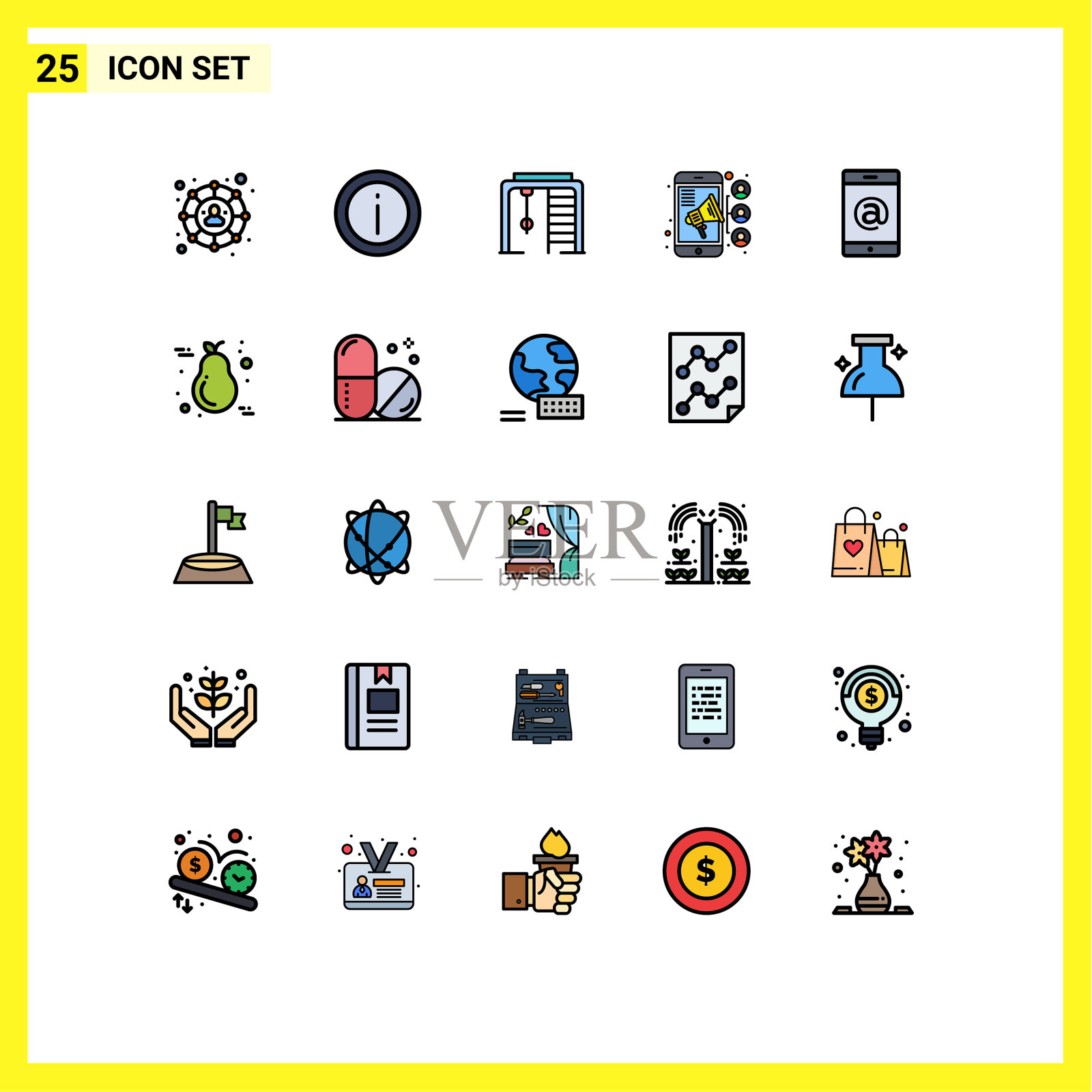 设置25商业填充线平面颜色包插画图片素材