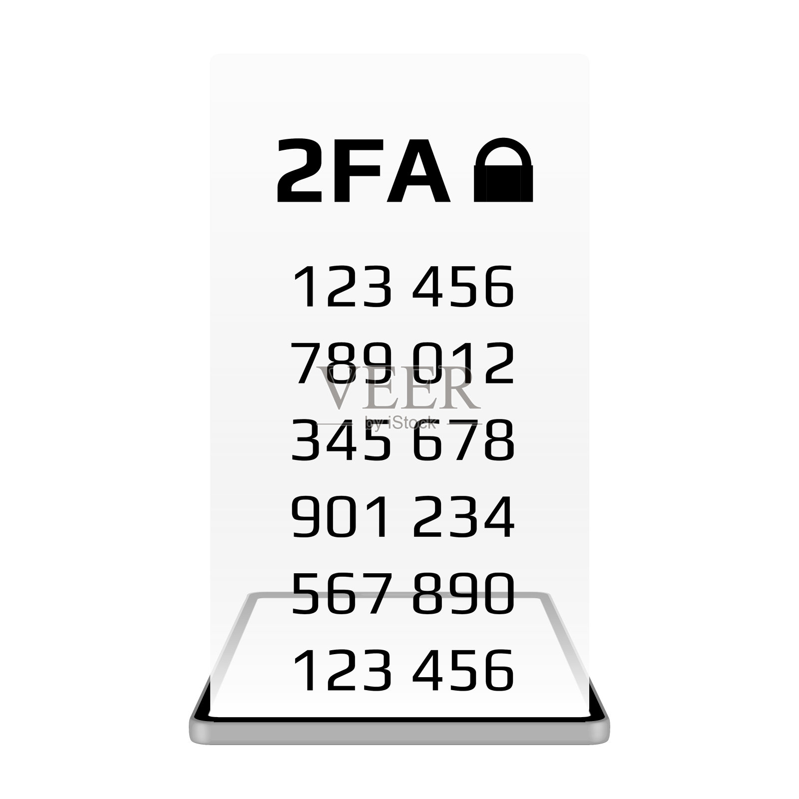 智能手机上的双重身份验证2FA概念，隔离在白色背景上。保护您的资金。矢量图。插画图片素材