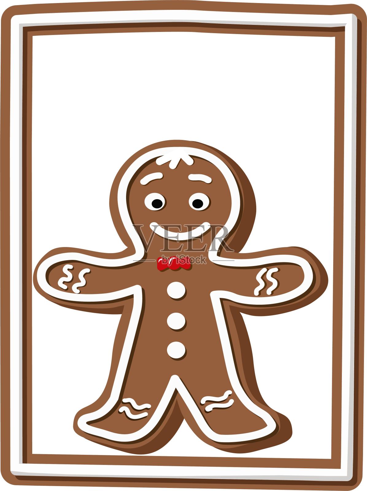 圣诞姜饼人插画图片素材