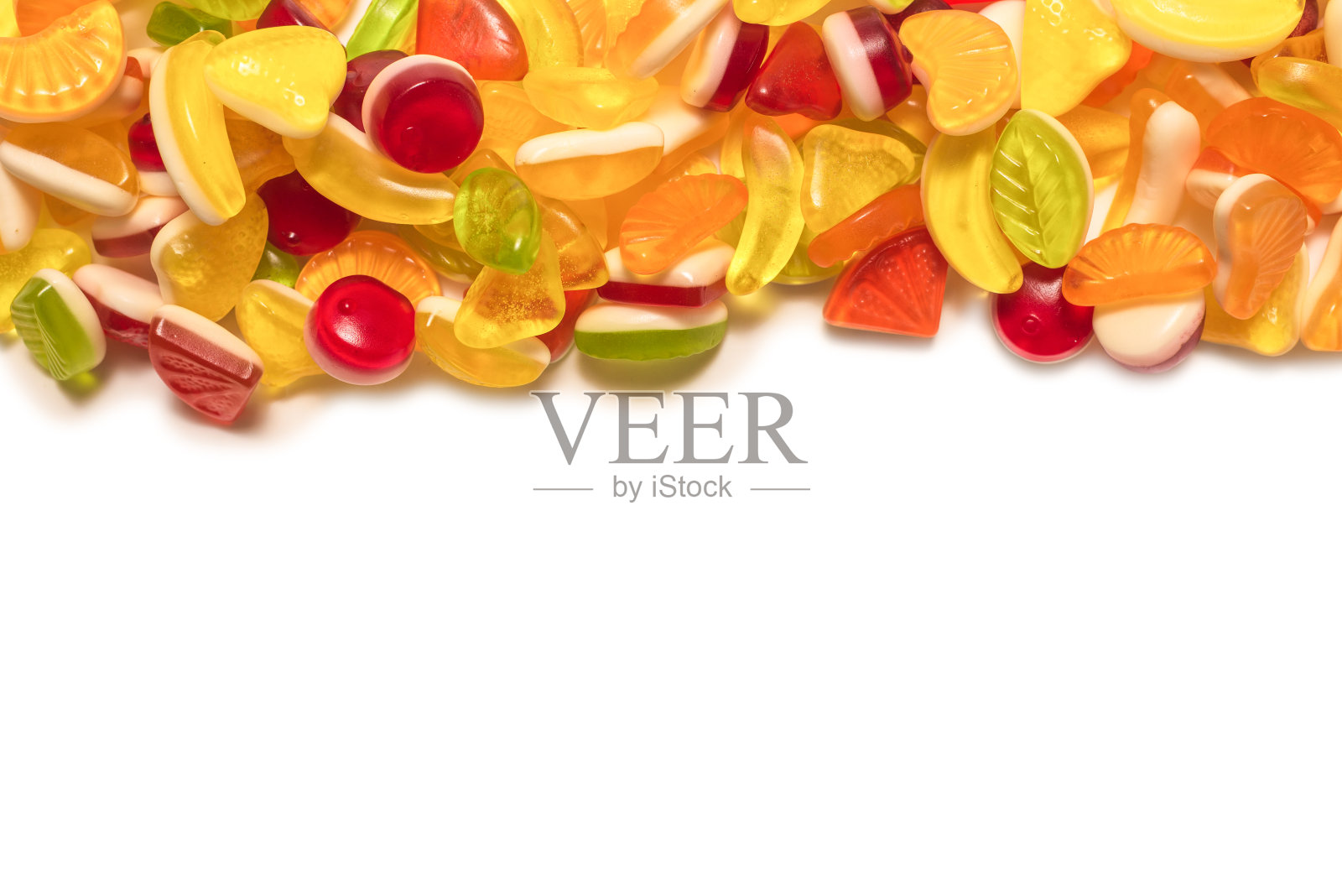 什锦美味的软糖。照片摄影图片