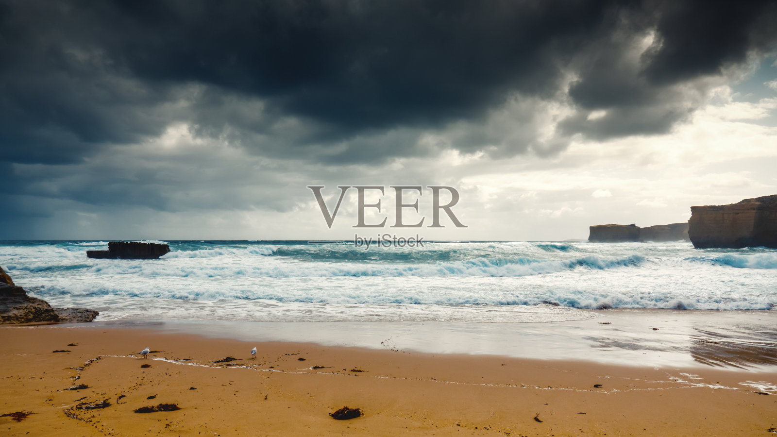 澳大利亚南部墨尔本附近的大洋路沙滩照片摄影图片