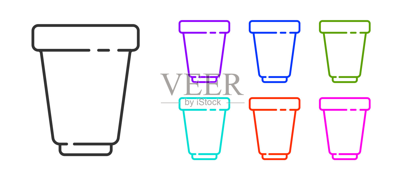 黑线水滤筒图标隔离插画图片素材