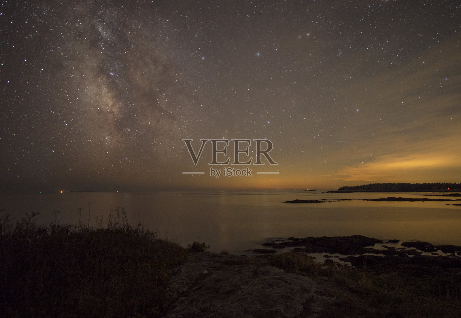 银河-车道岛，比纳尔海文缅因州照片摄影图片