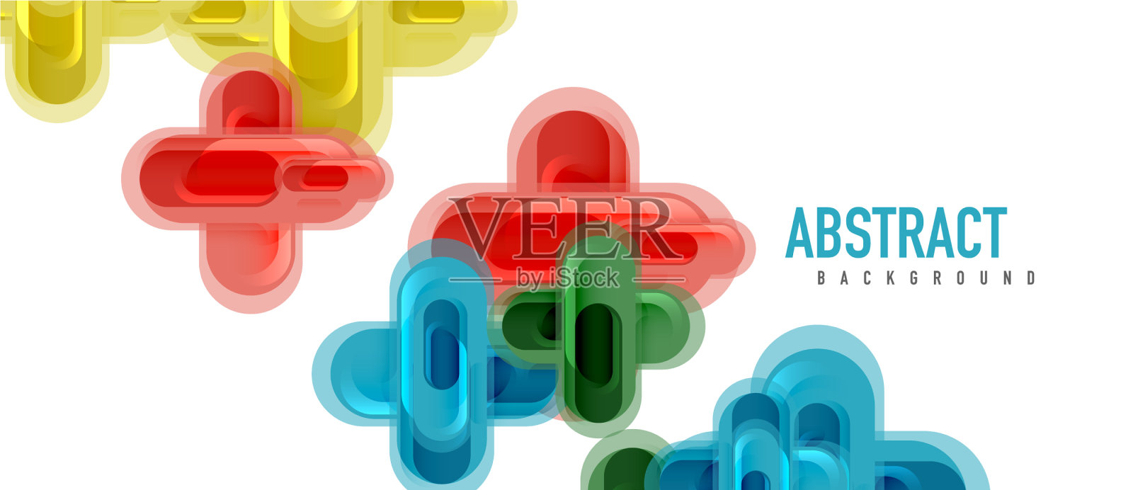 现代玻璃十字形抽象插画图片素材