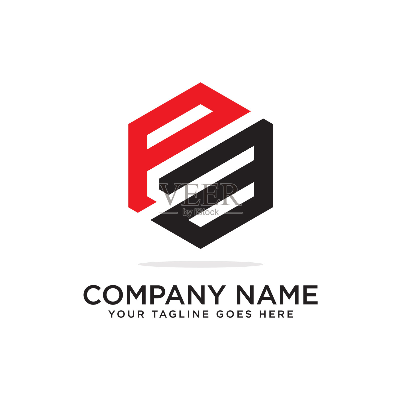 P和标志设计模板的初始标志插画图片素材