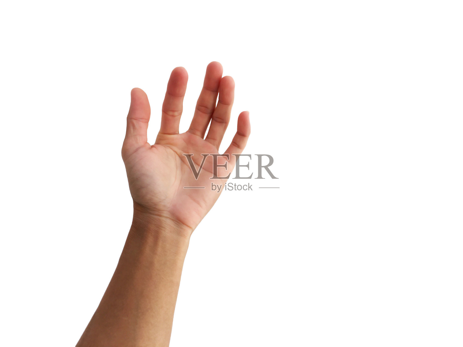 亚洲男子的手在白色背景上做手势照片摄影图片