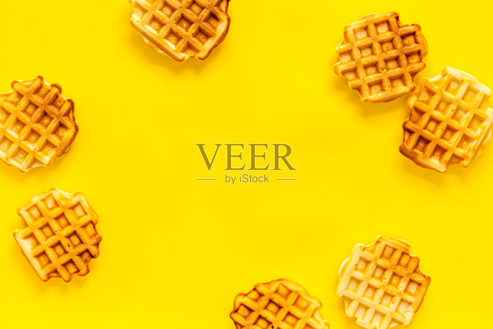 传统的比利时华夫饼照片摄影图片