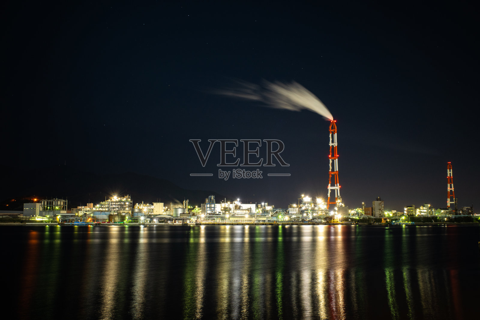 北九州工厂的夜景照片照片摄影图片