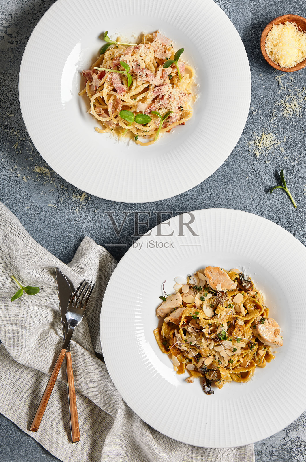 两美味糊俯视图照片摄影图片