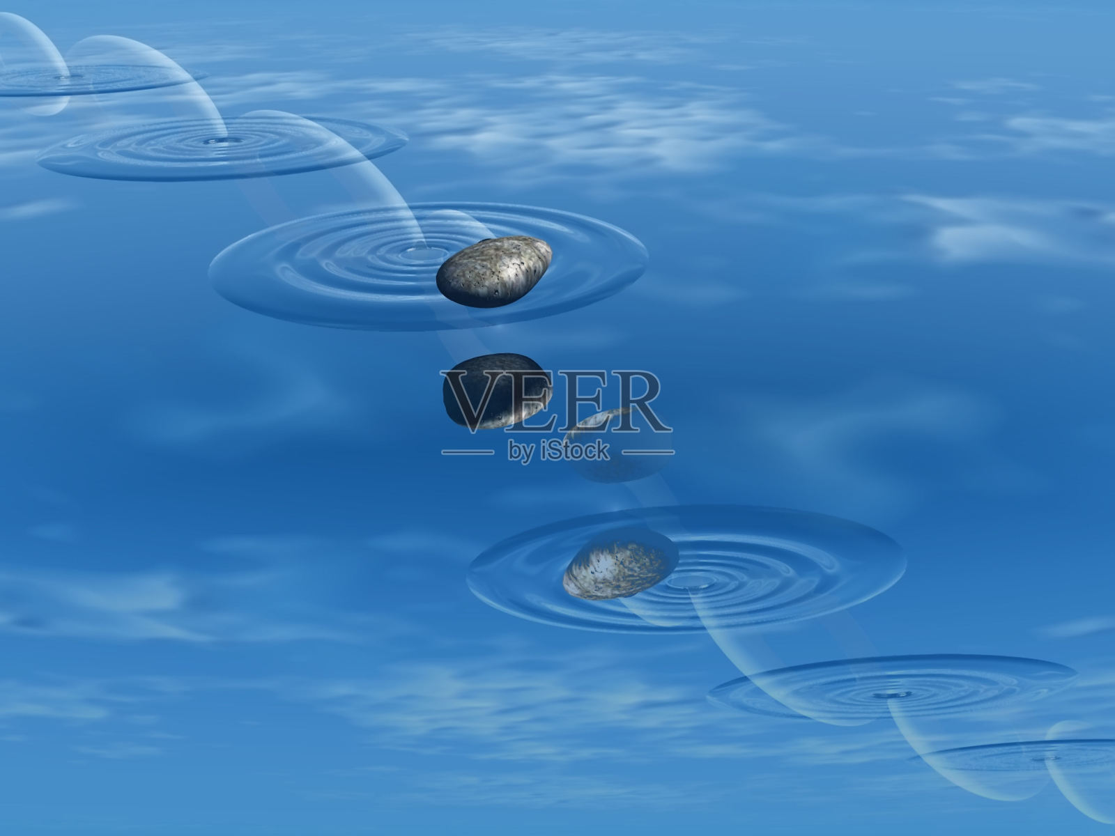 石头在水中的弹跳照片摄影图片